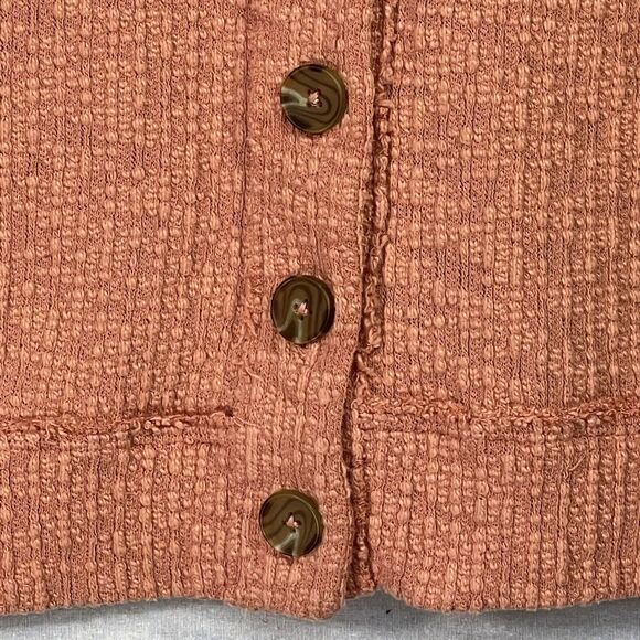 Vince Camuto Two Cardigan Women S Orange Textured Stretch Knit Long Sleeve C06 - Picture 7 of 14